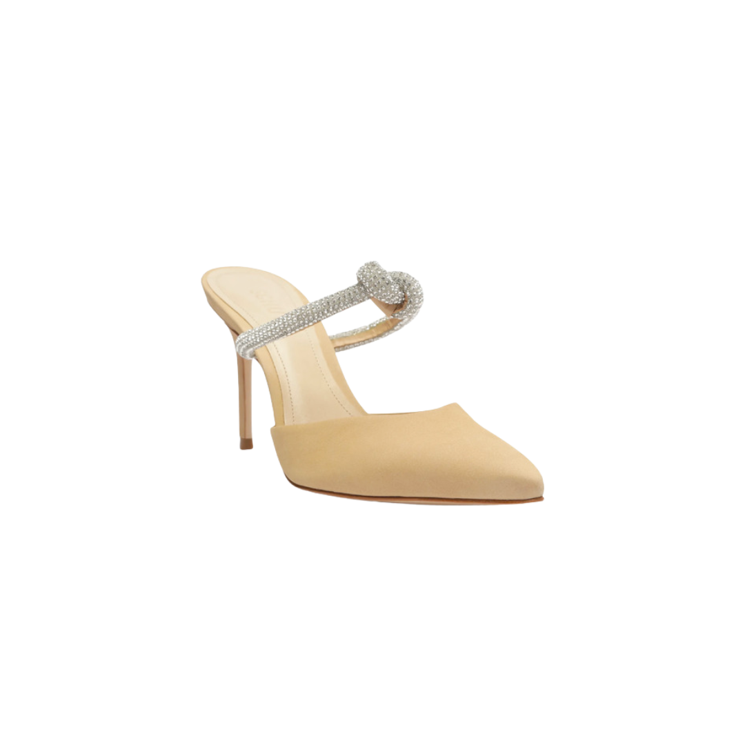 Pointed Toe Mule with Embellished Strap