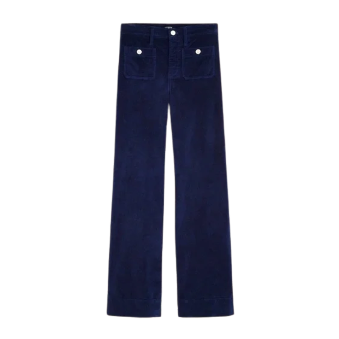 Wide-leg velvet Sailor trouser