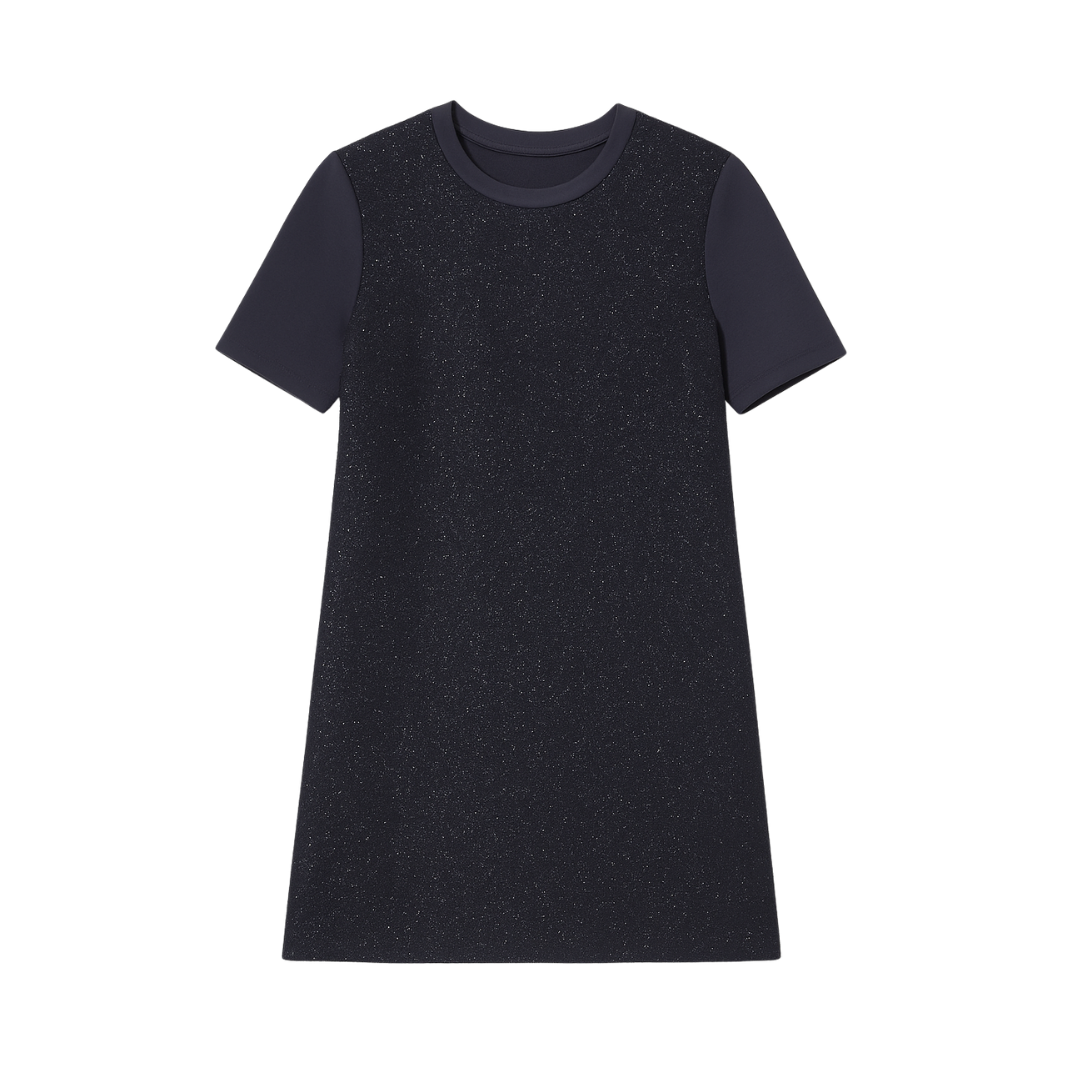 'Tinsel' Metallic T-Shirt Dress