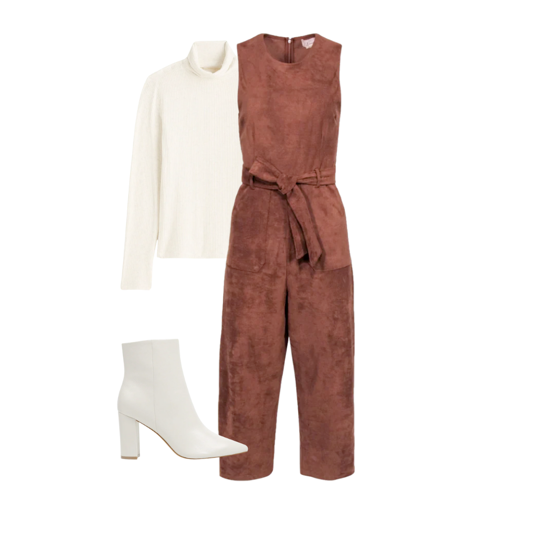 Suede Jumpsuit Set