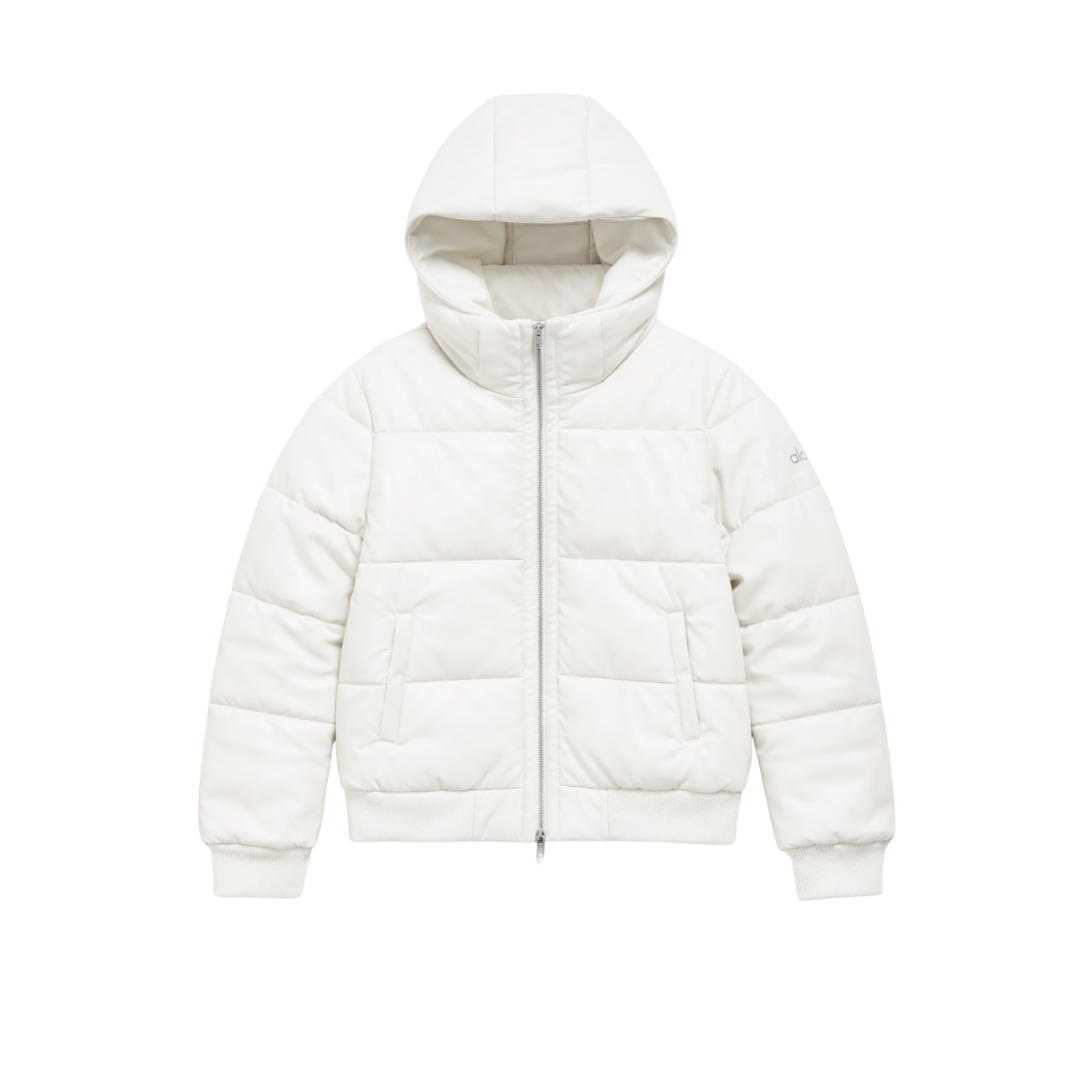 Faux Leather Puffer Coat