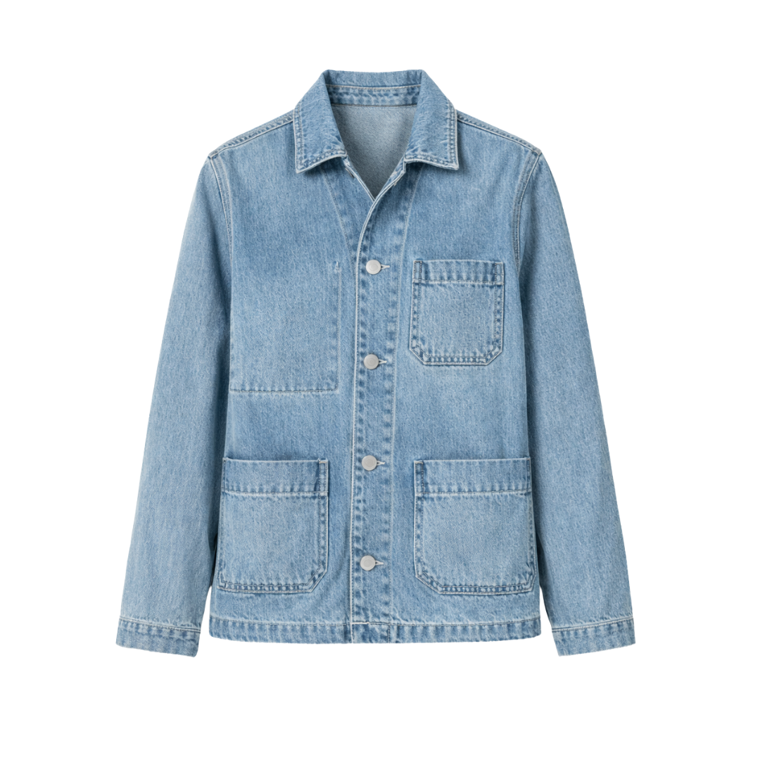 100% Organic Cotton Denim Chore Jacket