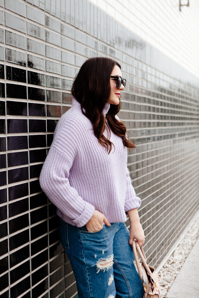 La Vie Ribbed Turtleneck Sweater